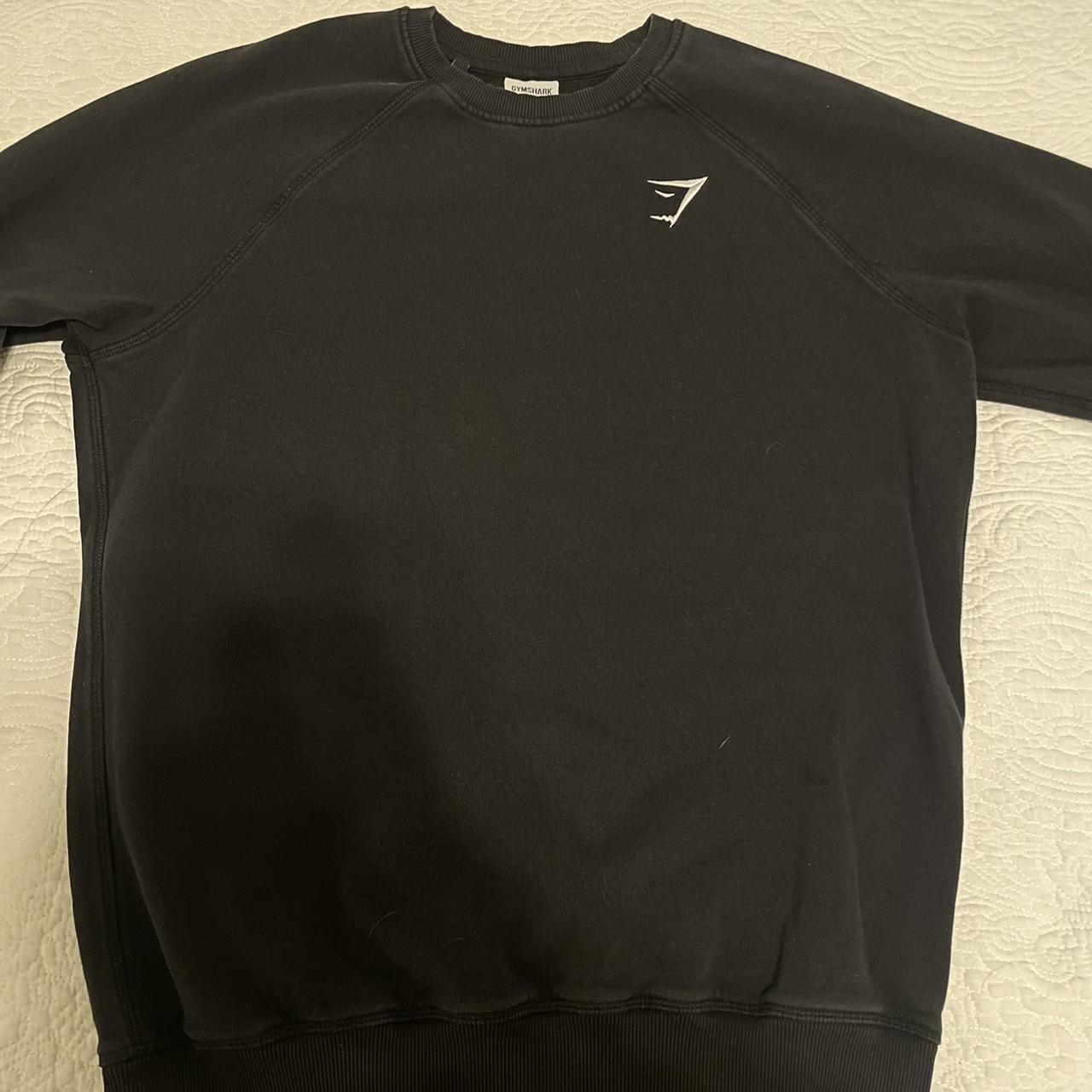 Gymshark Men's Black and White Sweatshirt Depop