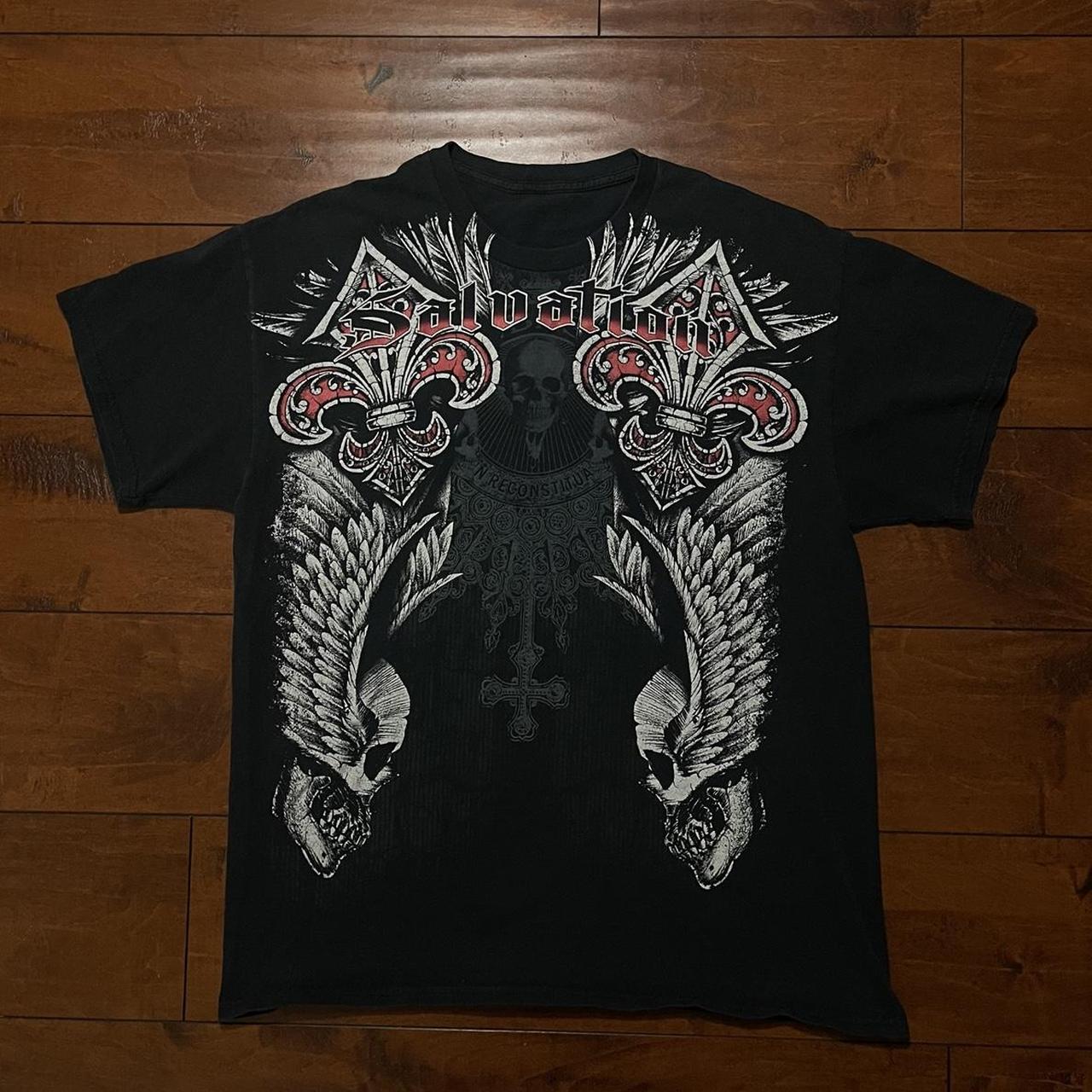 y2k Cybergoth Salvation shirt Skull shirt... - Depop