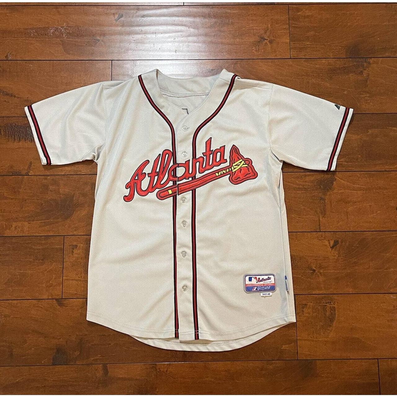 MAJESTIC Atlanta Braves Baseball T-Shirt Red Short - Depop