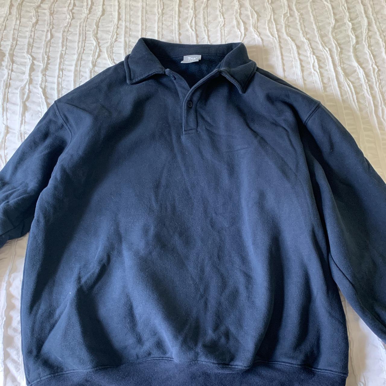 Aritzia Cozy Fleece Boyfriend Polo Sweatshirt. Size... - Depop