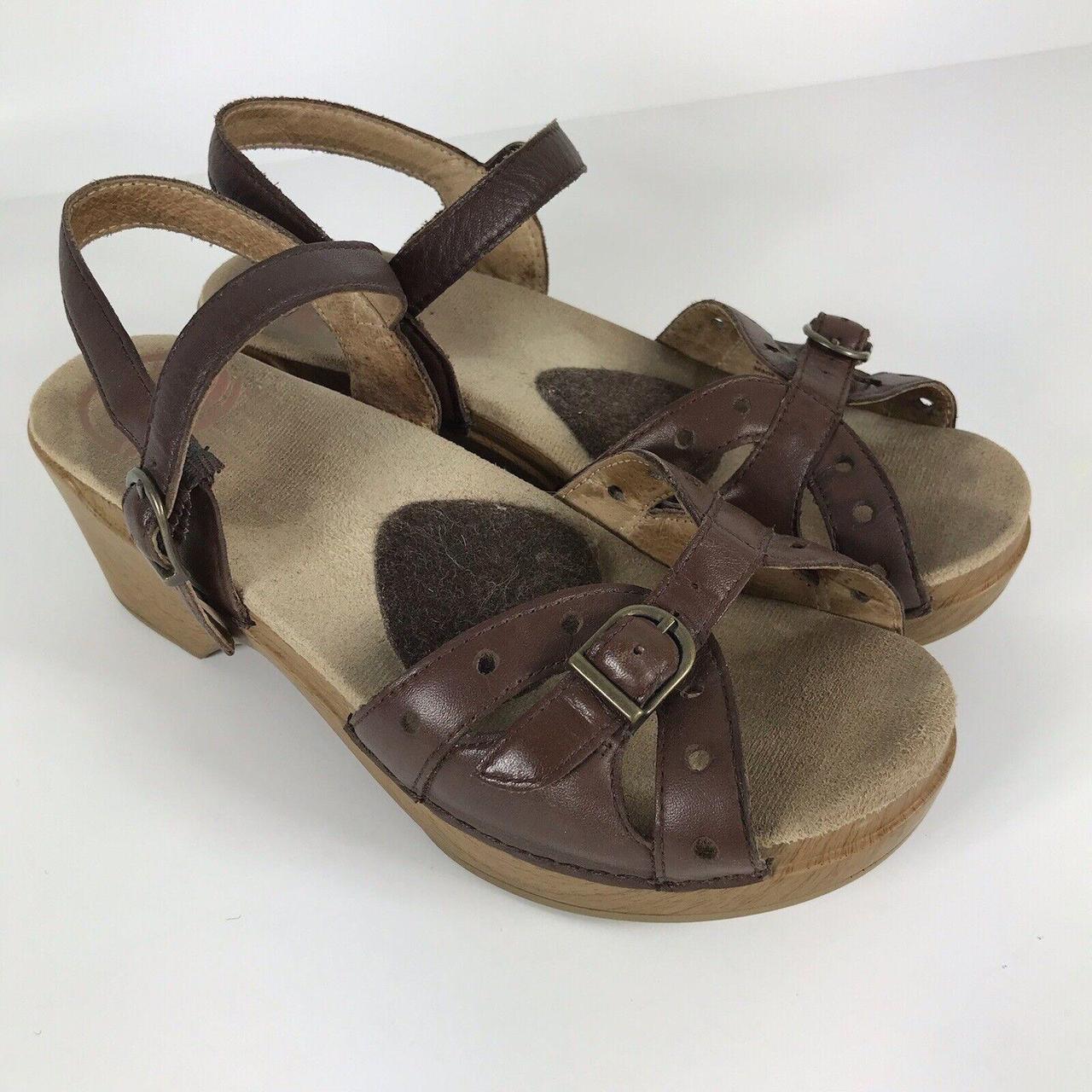 Dansko Sandals Slingback 2 Buckle Womens Brown... - Depop