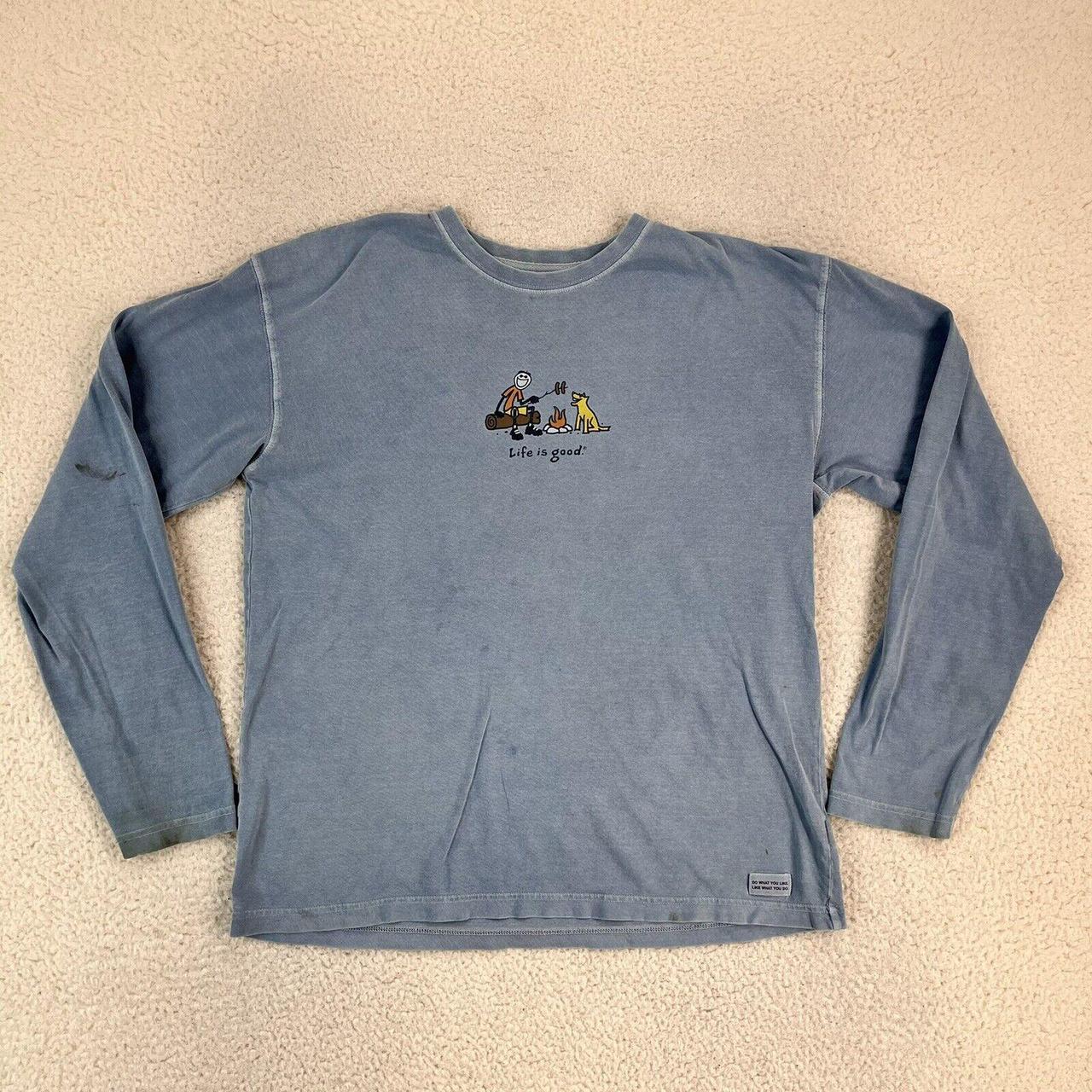 Life is Good Men's Blue Sweatshirt | Depop