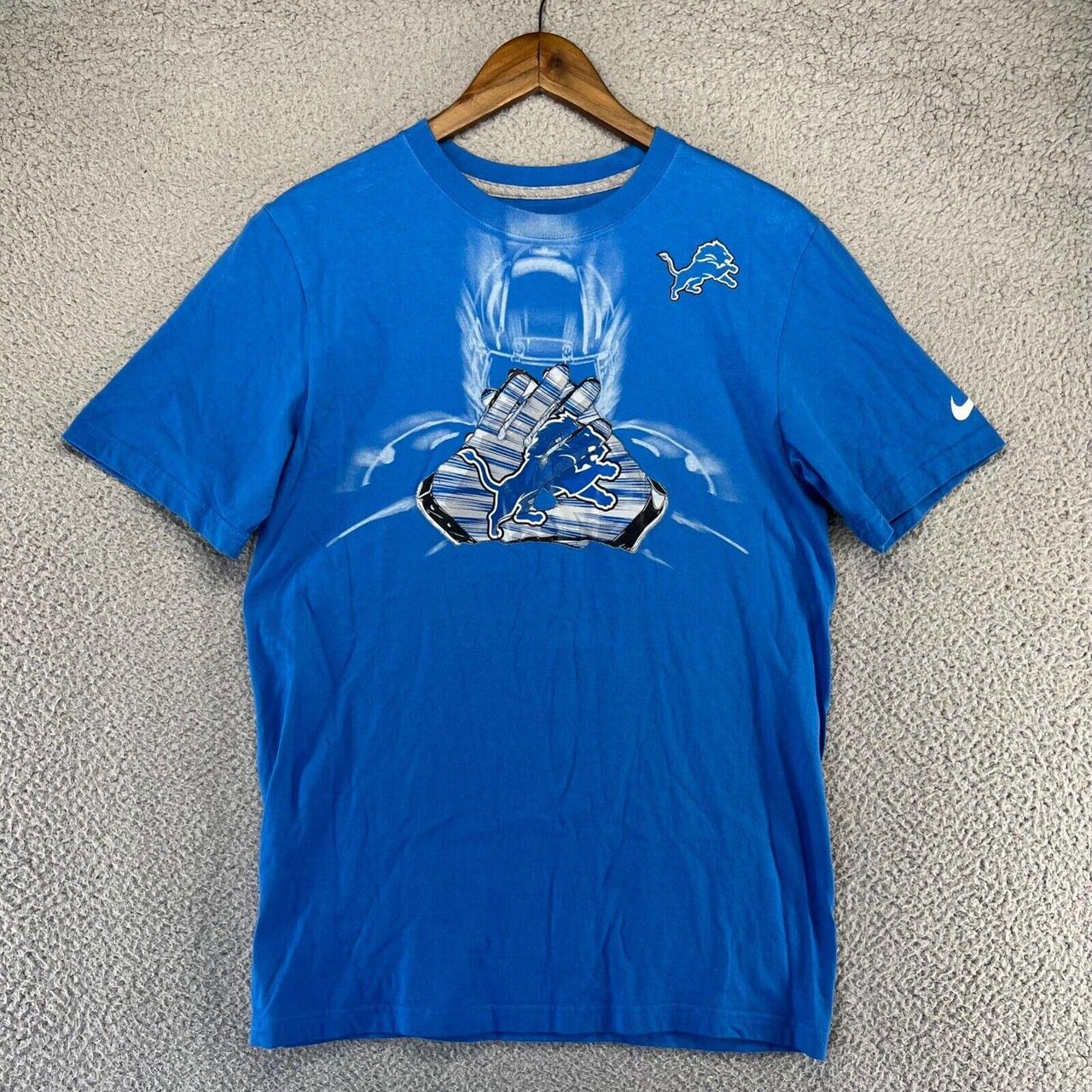 Fanatics Detroit Lions Jersey Shirt M Blue - Depop