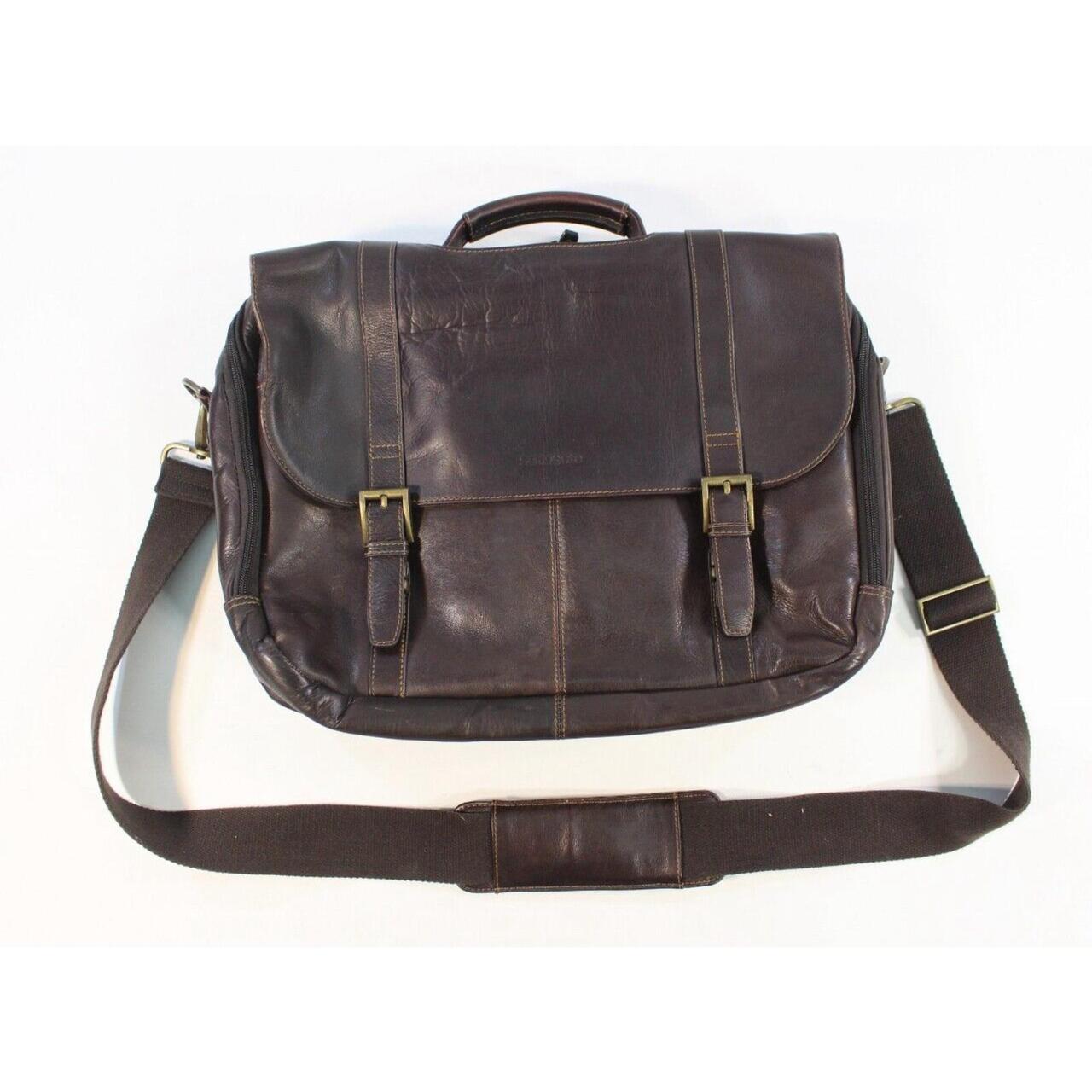 Samsonite Dark Brown Soft Leather Briefcase... - Depop
