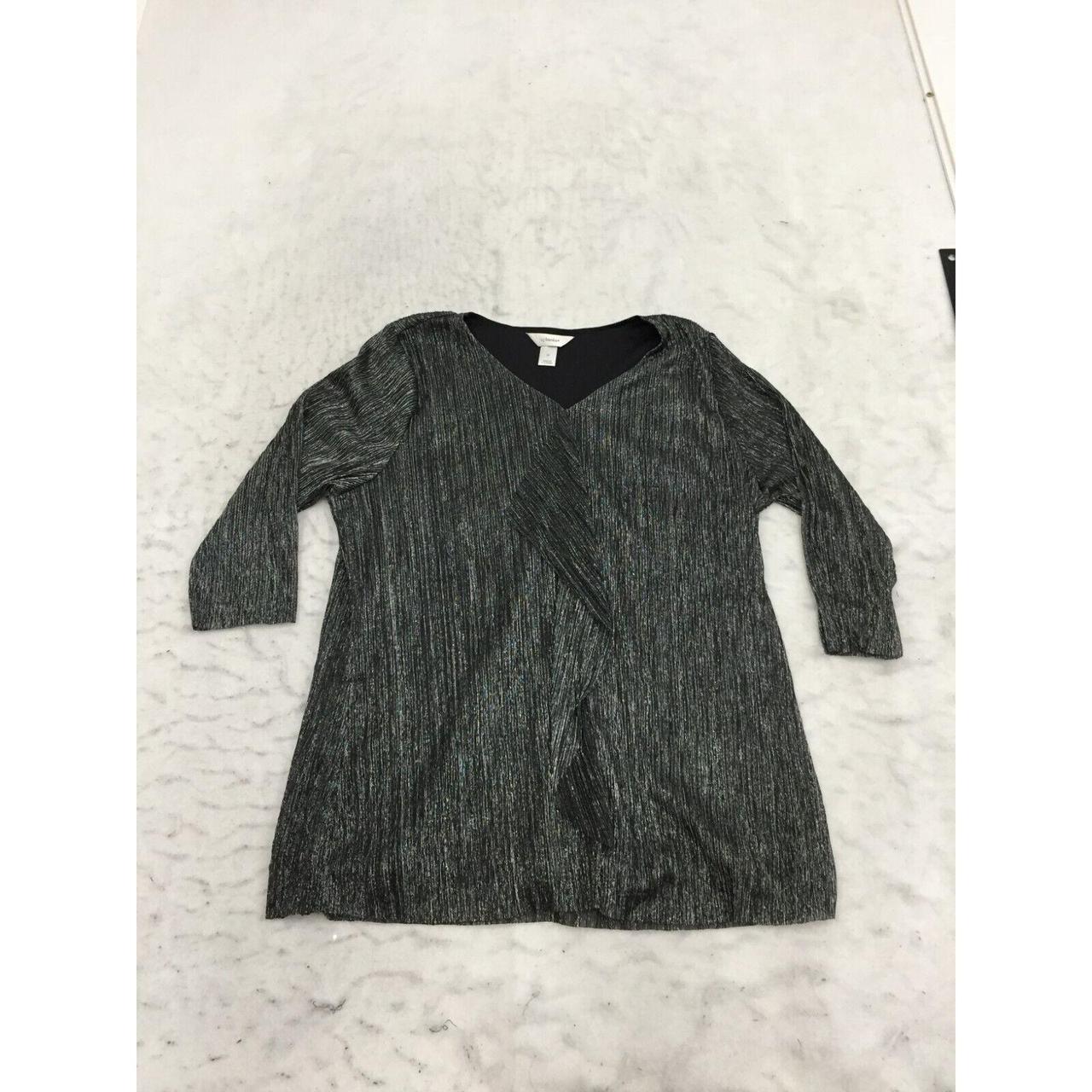 CJ Banks Tunic Blouse Plus Size 1X Metallic Gray... Depop