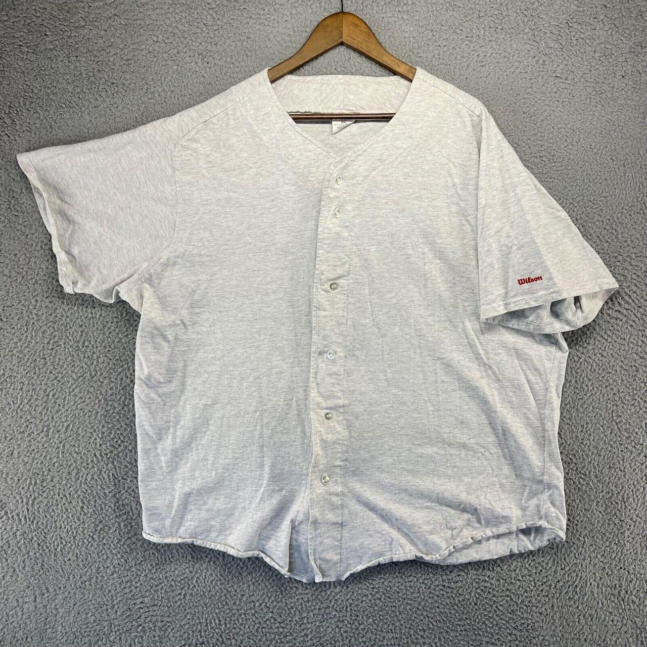 Vintage Wilson Baseball Jersey Men's 2XL XXL Gray... Depop