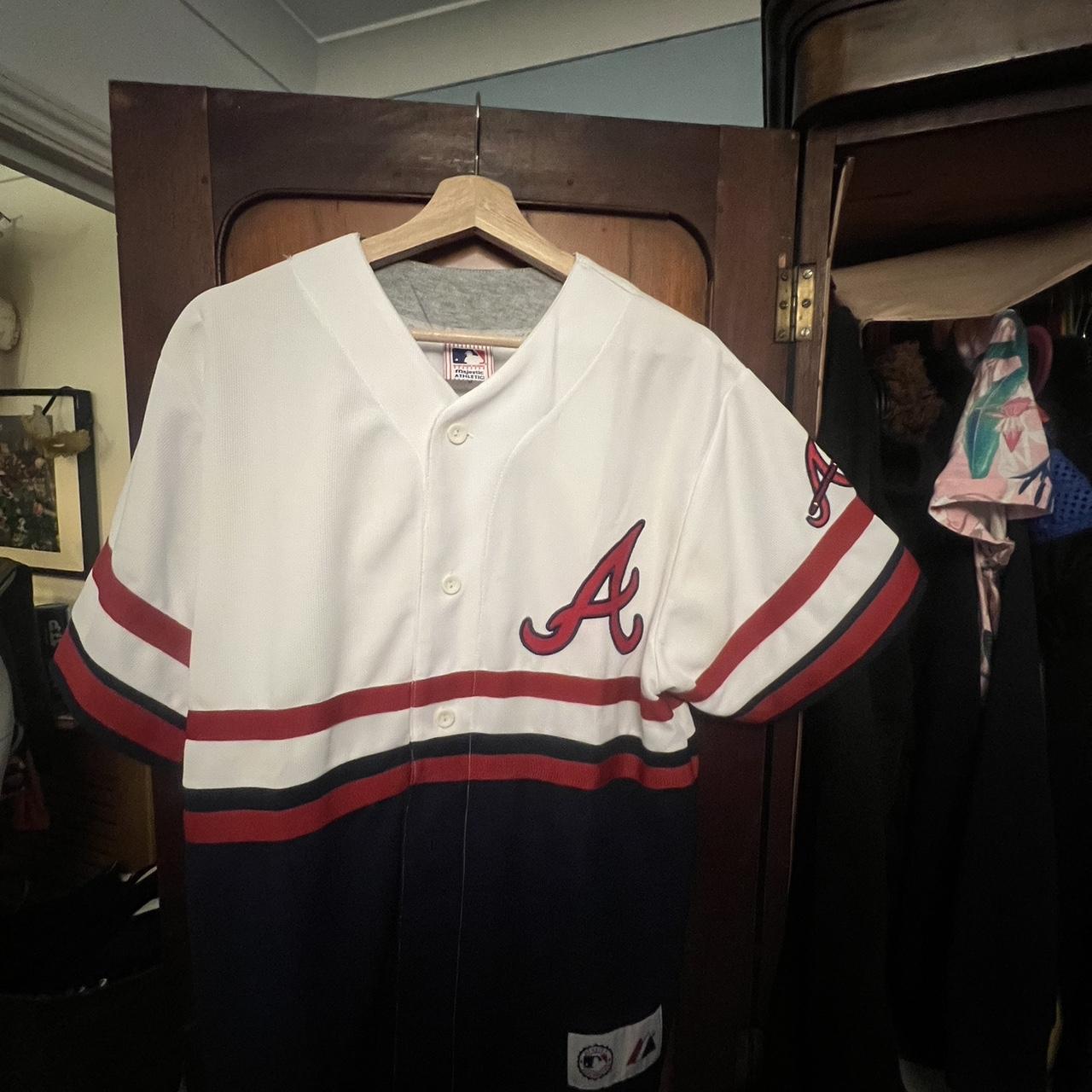 Vintage Atlanta Braves Pullover Jersey MLB Baseball - Depop