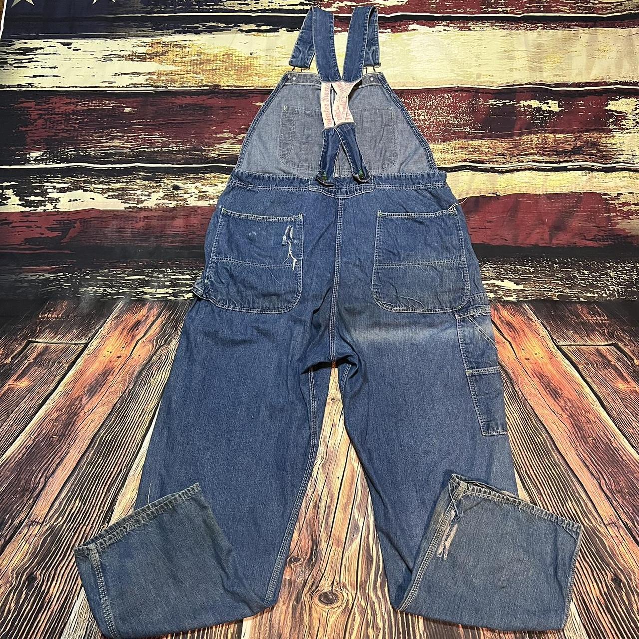 Vintage Pointer Brand Bib Overalls Distressed Faded... Depop