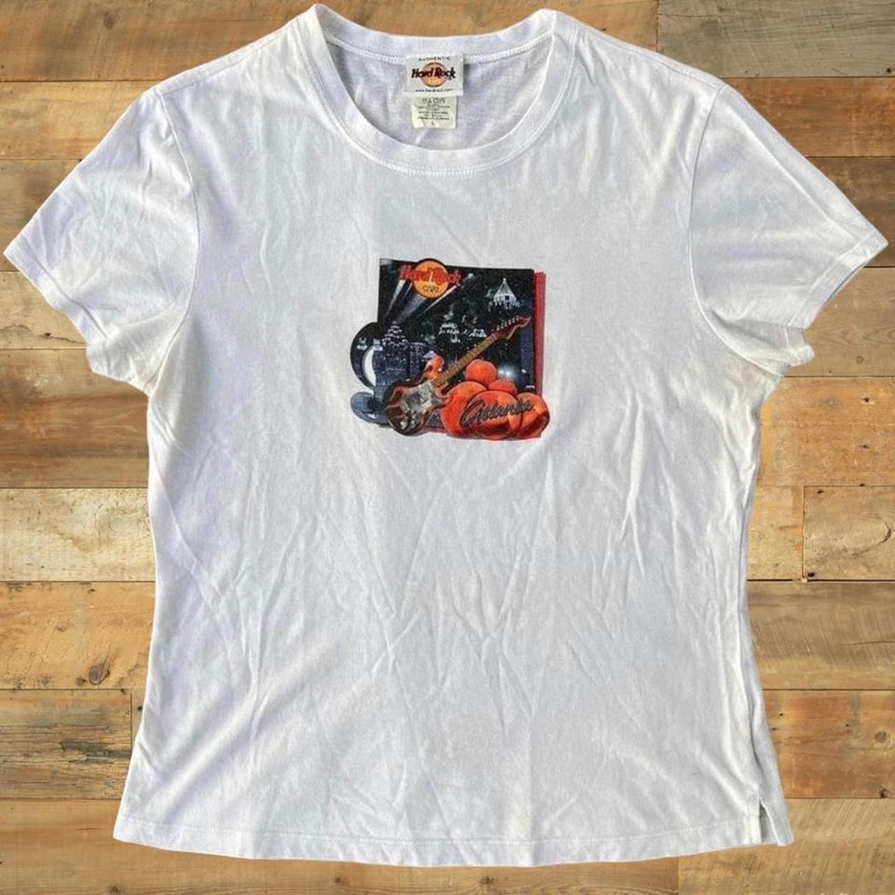 Hard Rock Cafe Women's White and Orange T-shirt