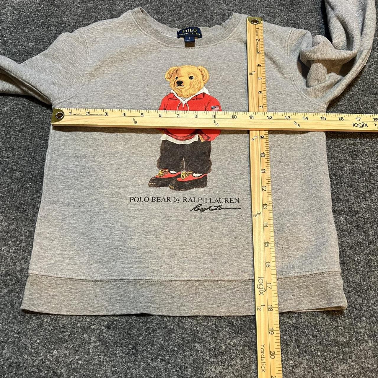 Grey polo bear sweatshirt crewneck~ New York Polo - Depop