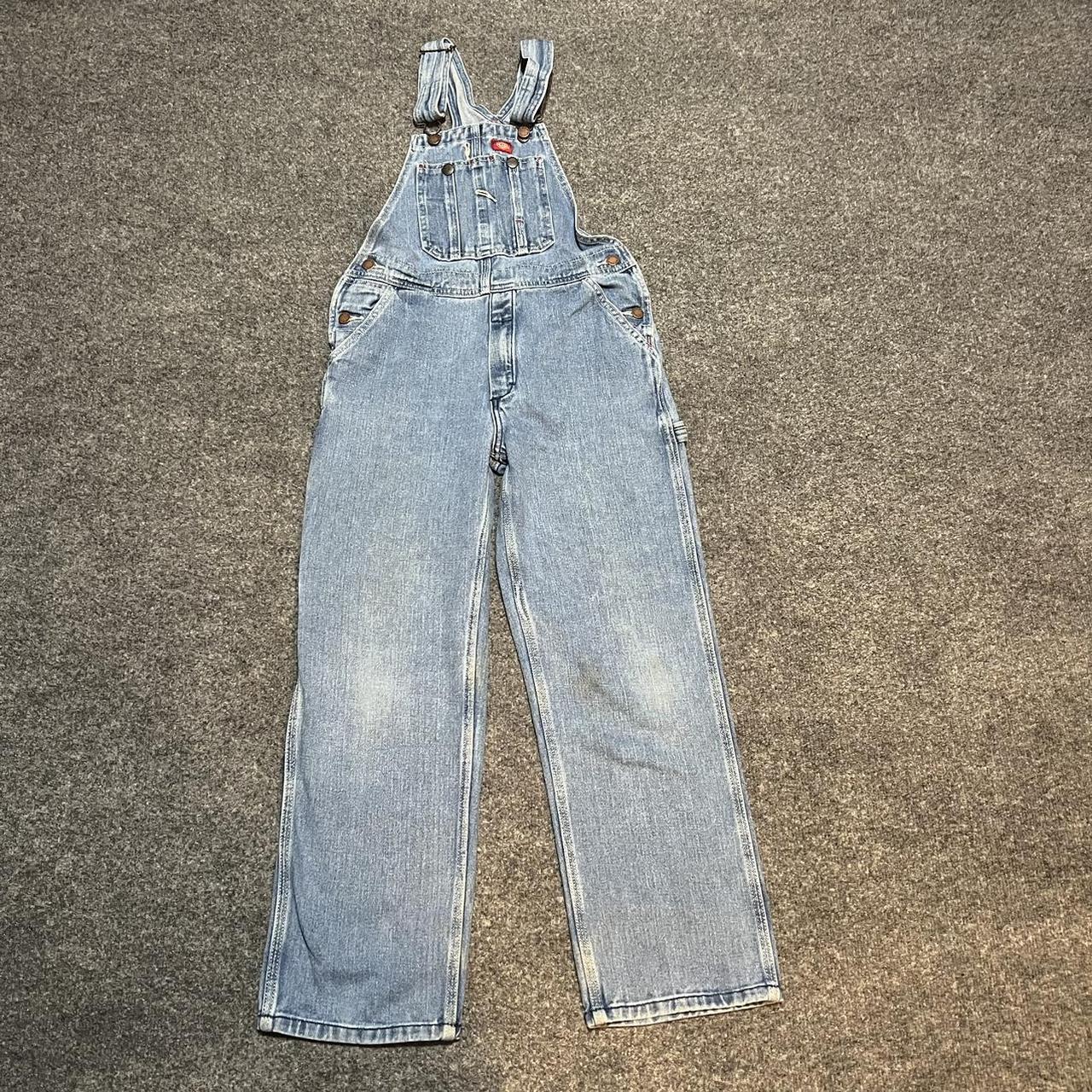 Vintage Dickies Kids Overalls Adjustable Zip Fly... Depop