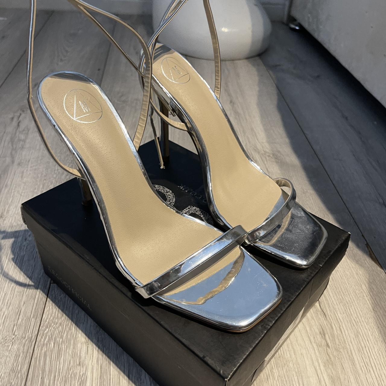 missguided silver heels