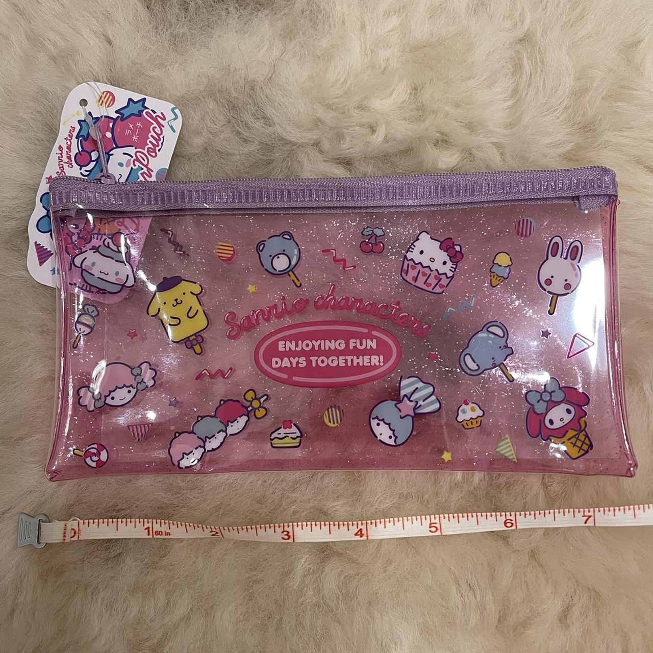 Glittery Pink Sanrio Vinyl Zip Pouch 💖 Brand... - Depop