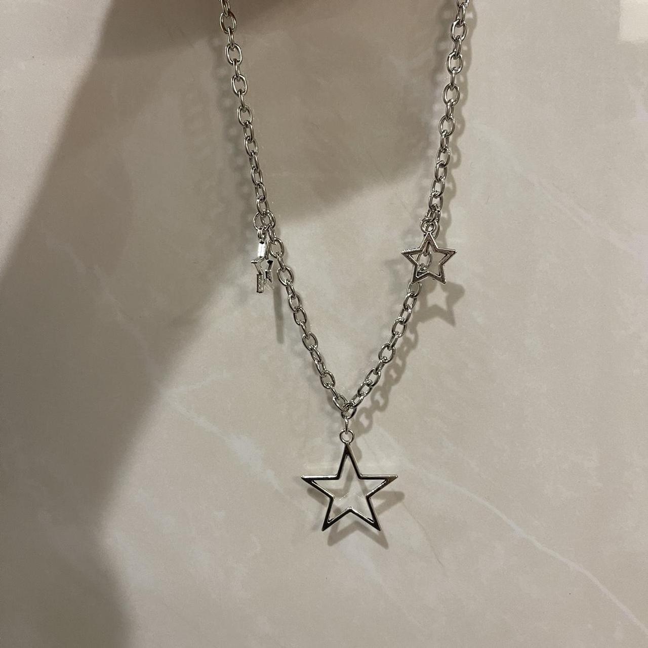 Star Chain Necklace Brand New Silver hardware Hoop... - Depop