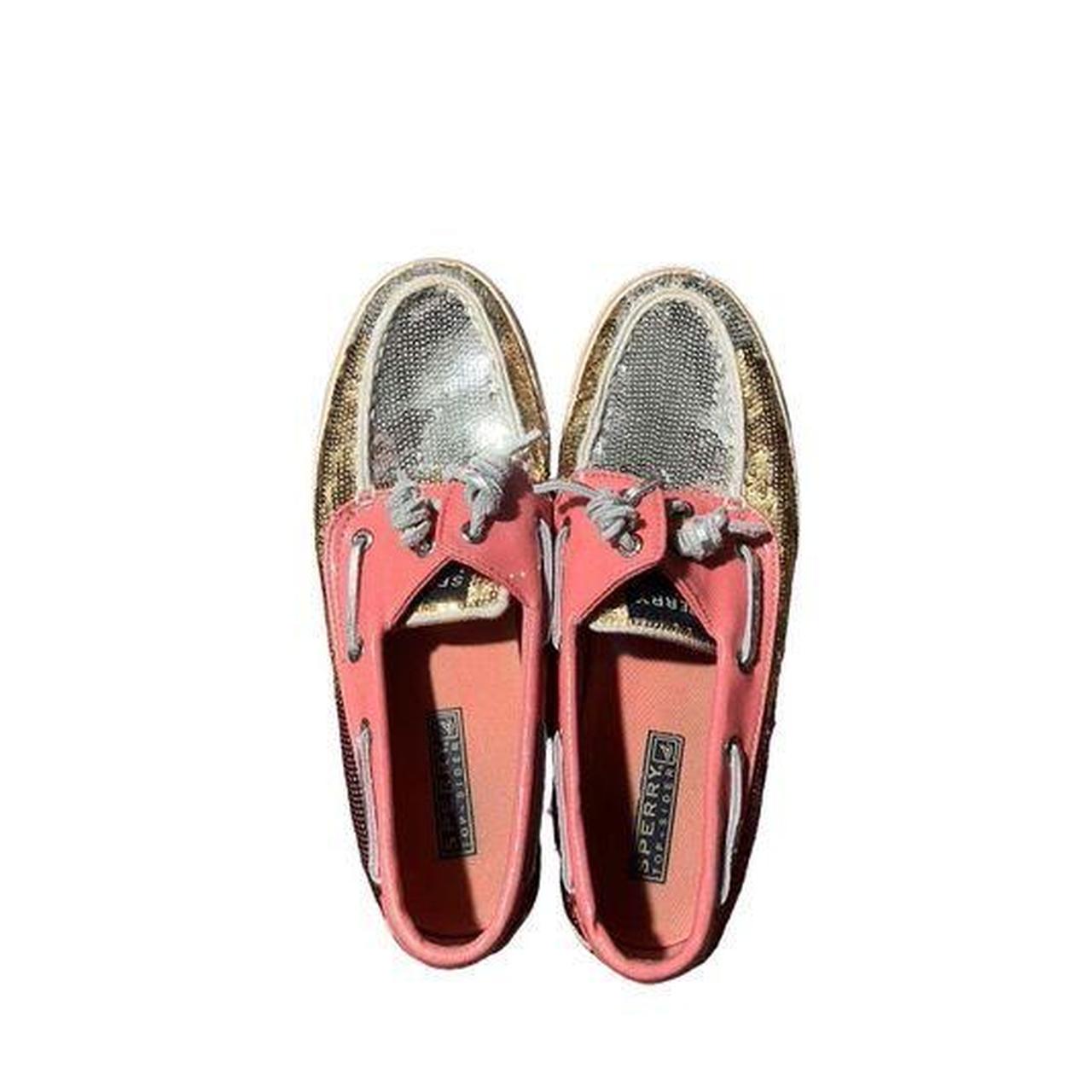 Sperry Women's Pink and Silver Loafers