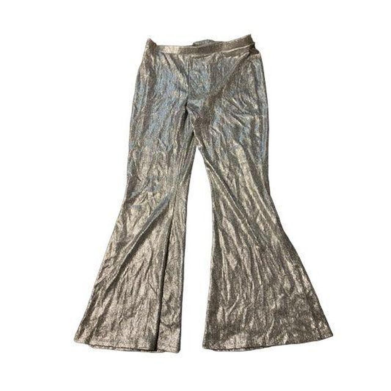 Art class shiny silver pants size 2XL 16/18 flared... - Depop