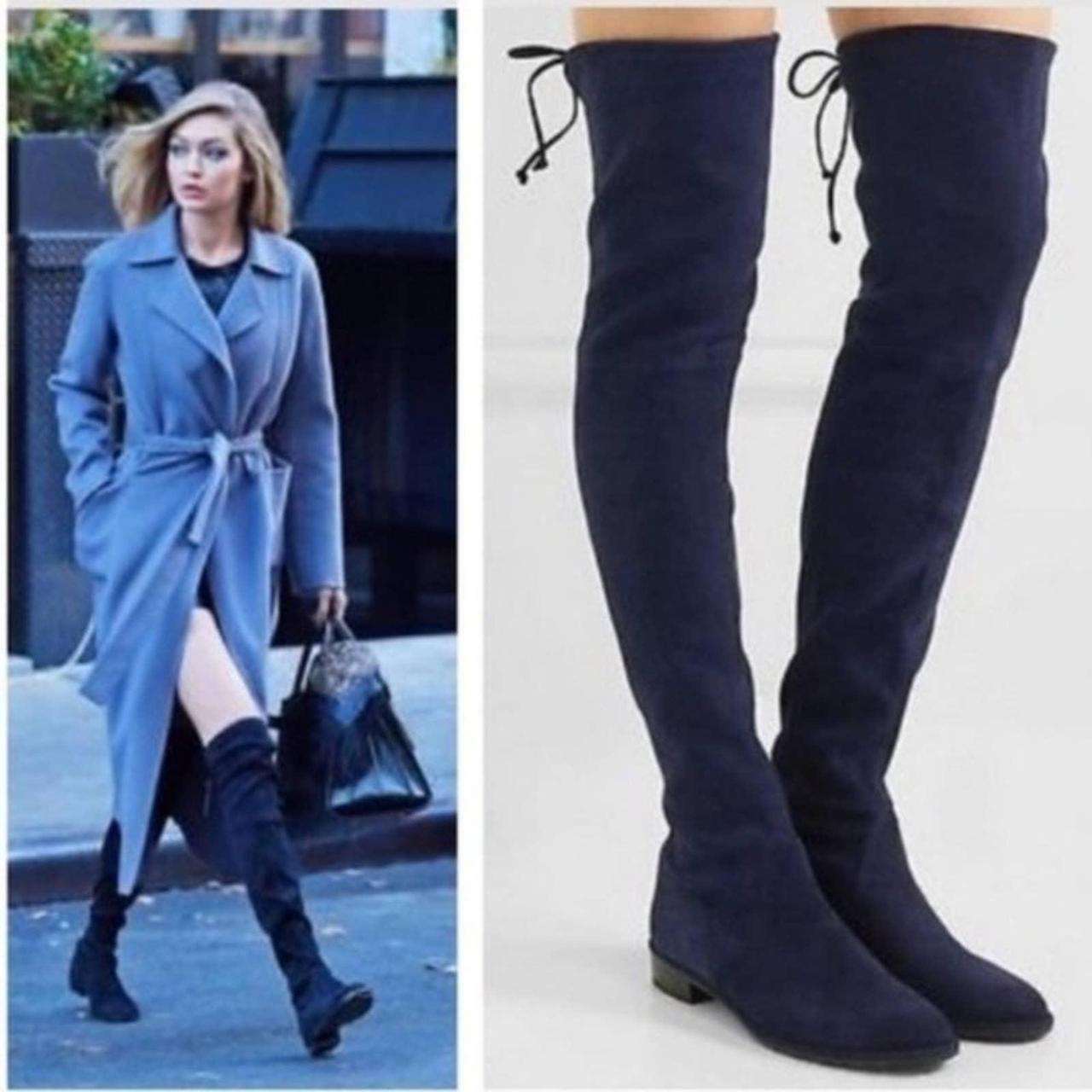 Stuart weitzman outlet navy suede boots