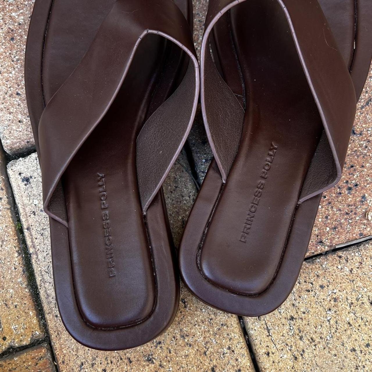 Princess Polly - Tampa Sandals Brown 🤎 Vegan leather... - Depop