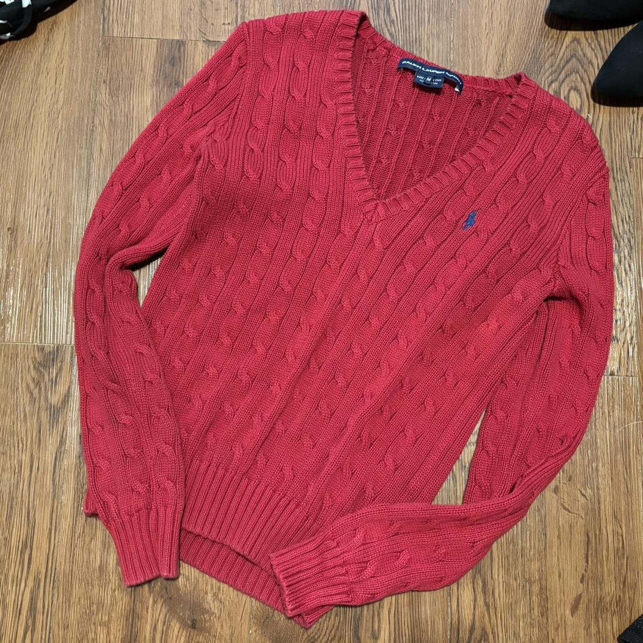 Ralph Lauren Sport Knitted sweater, red Medium... - Depop