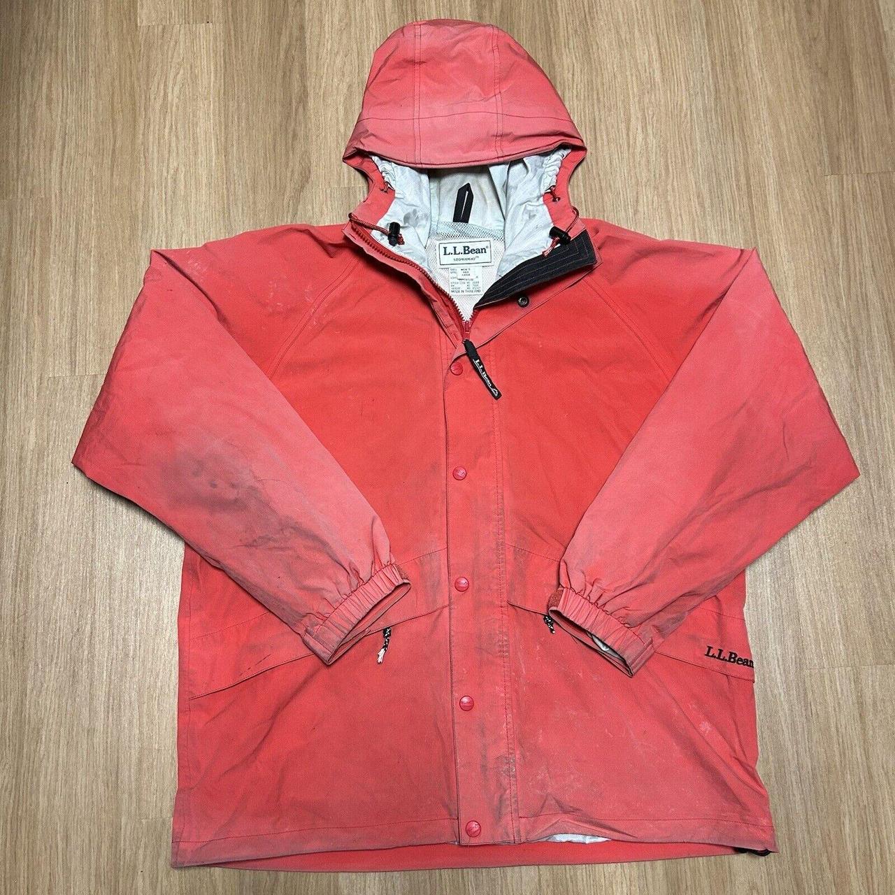 Vintage NWT LL Bean Goretex outlet Traveler Rain Jacket Parka Stoaway Red Hooded Unisex