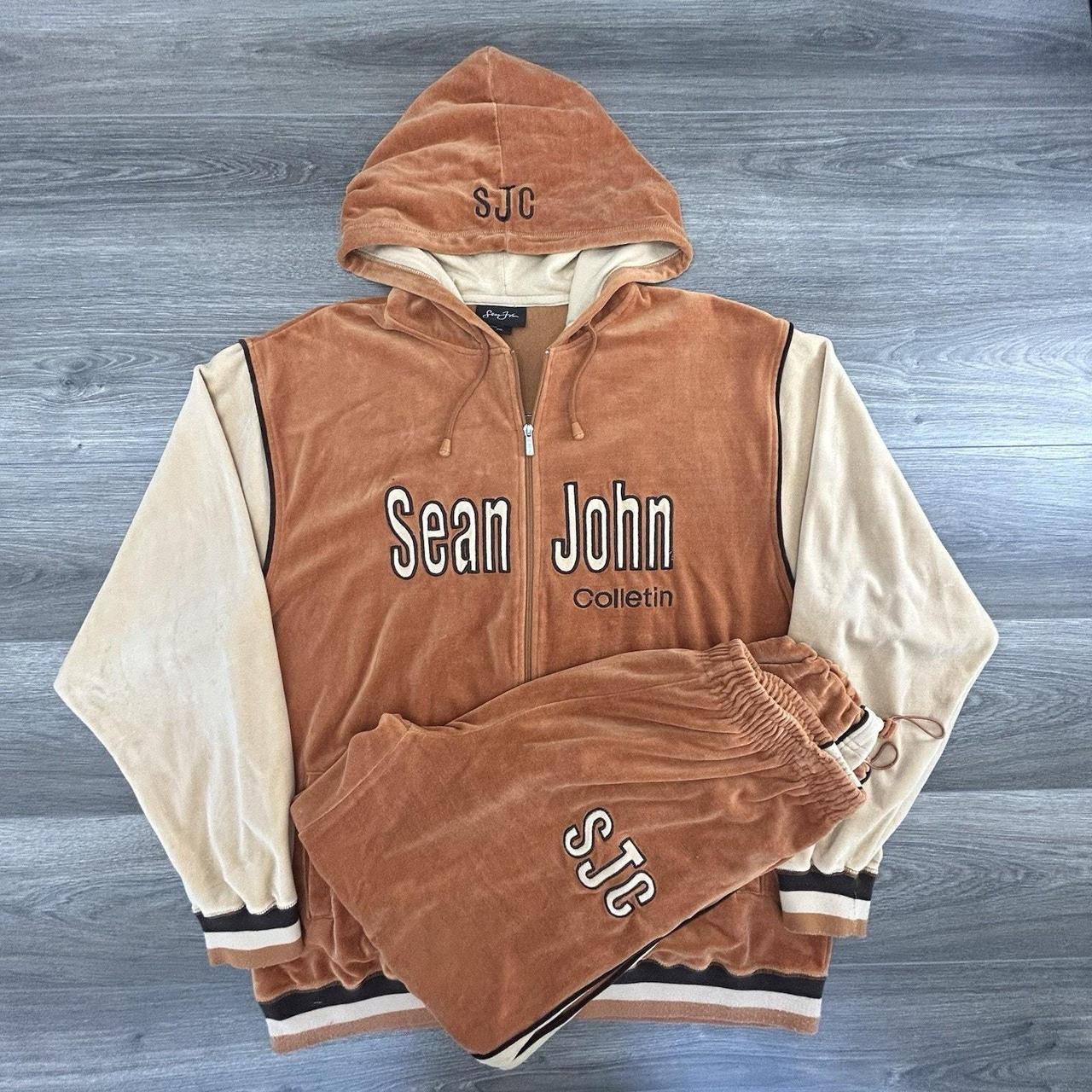Sean John Men's Hoodie Orange 3XL – Vintage Sean John Velour