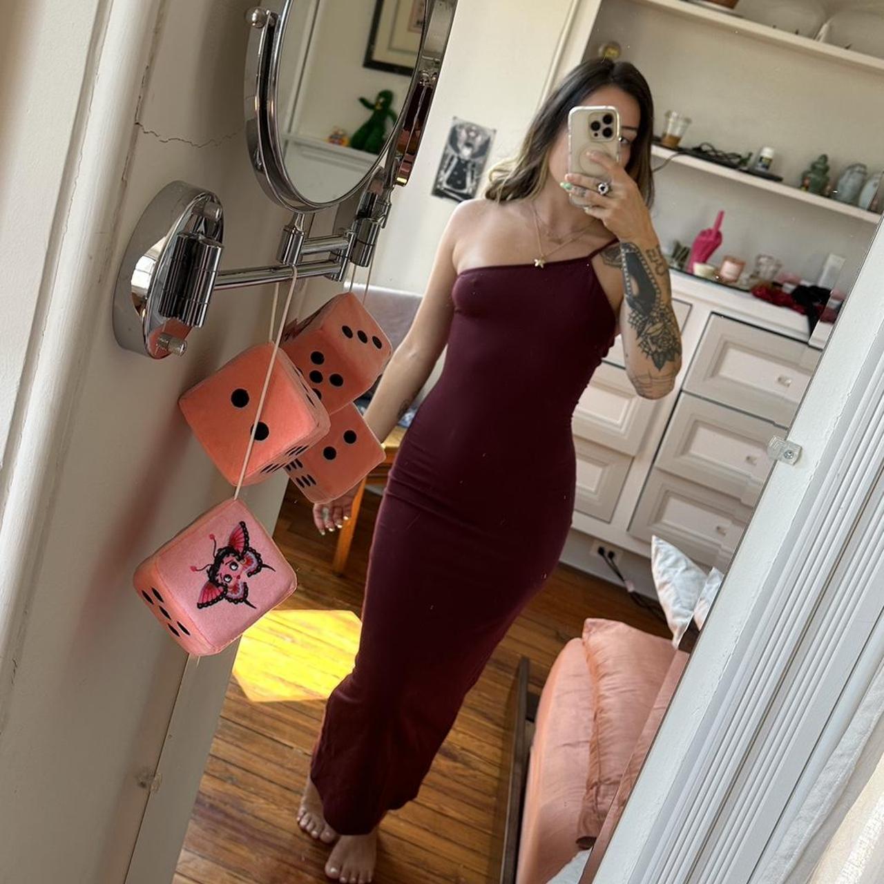 Reformation burgundy hot sale dress