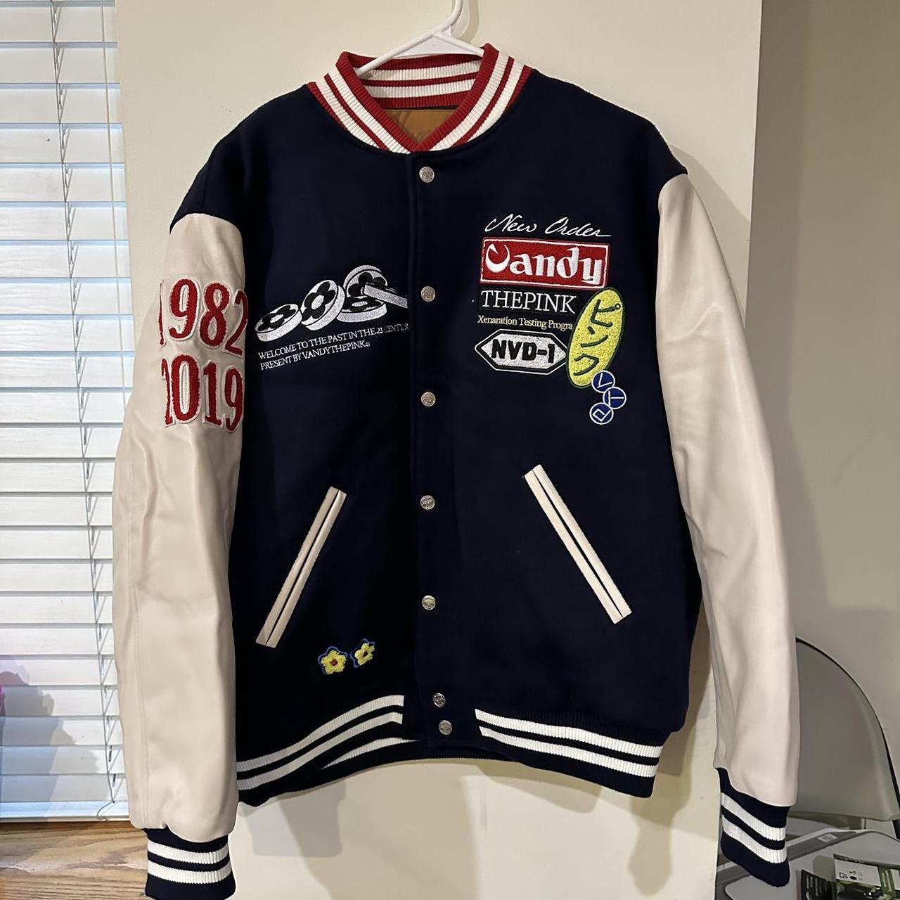 [中古]XLARGE×VANDY THE PINK VARSITY JACKET VANDY THE PINK Insulated Varsity Jacket Men's Small Blue