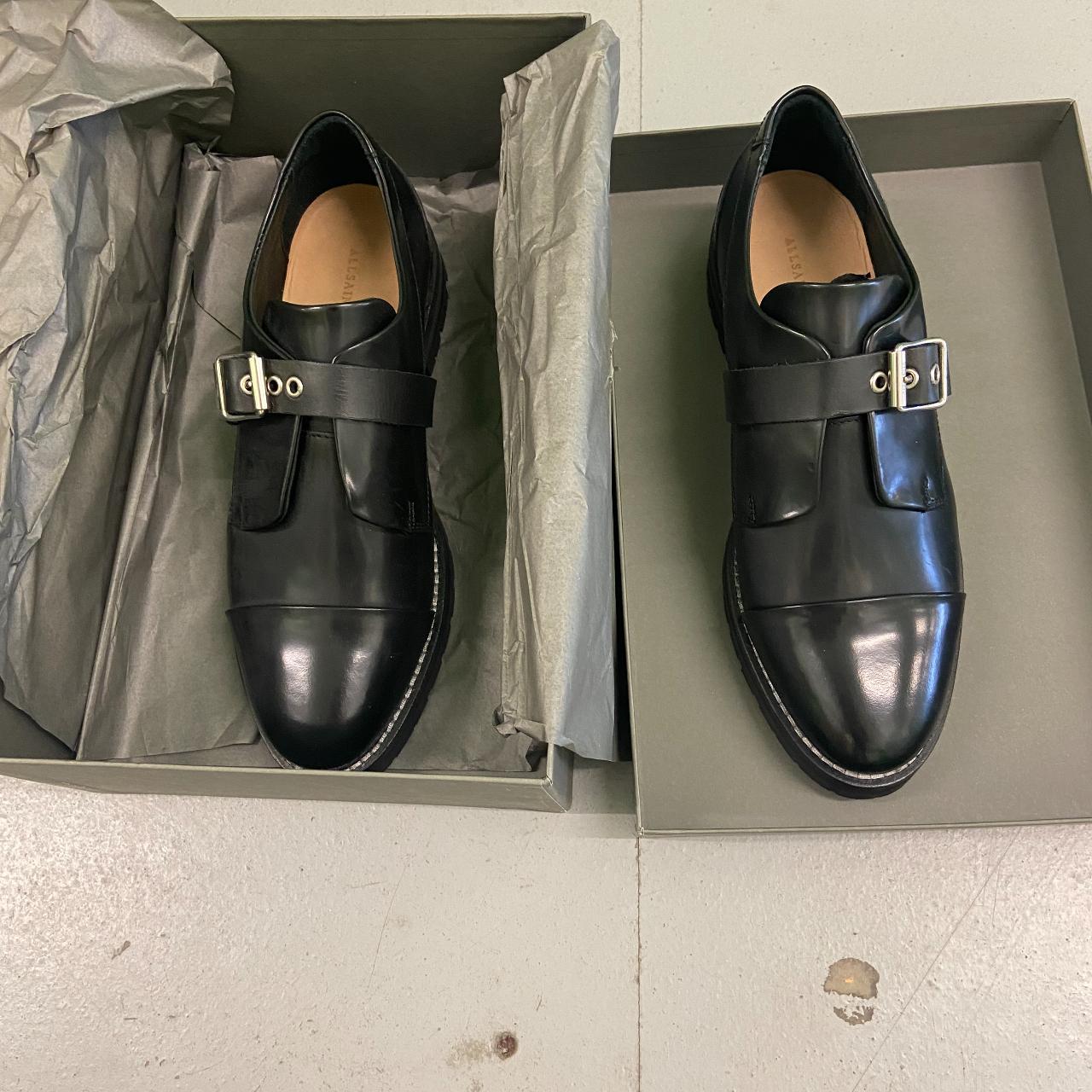 AllSaints Women's Black Brogues | Depop