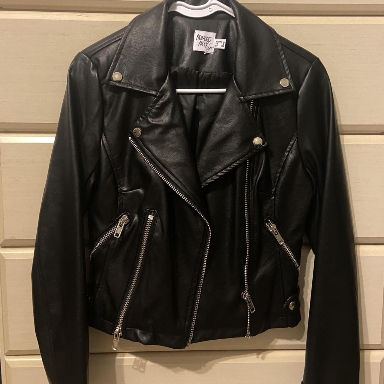 Princess Polly Leather Jacket - size 2 Worn once,... - Depop