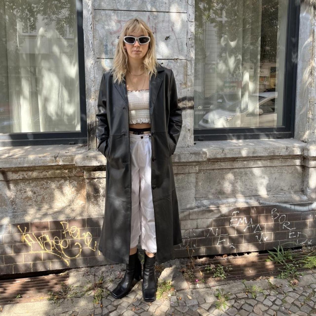 Super unique vintage leather coat Ledermantel of | Depop