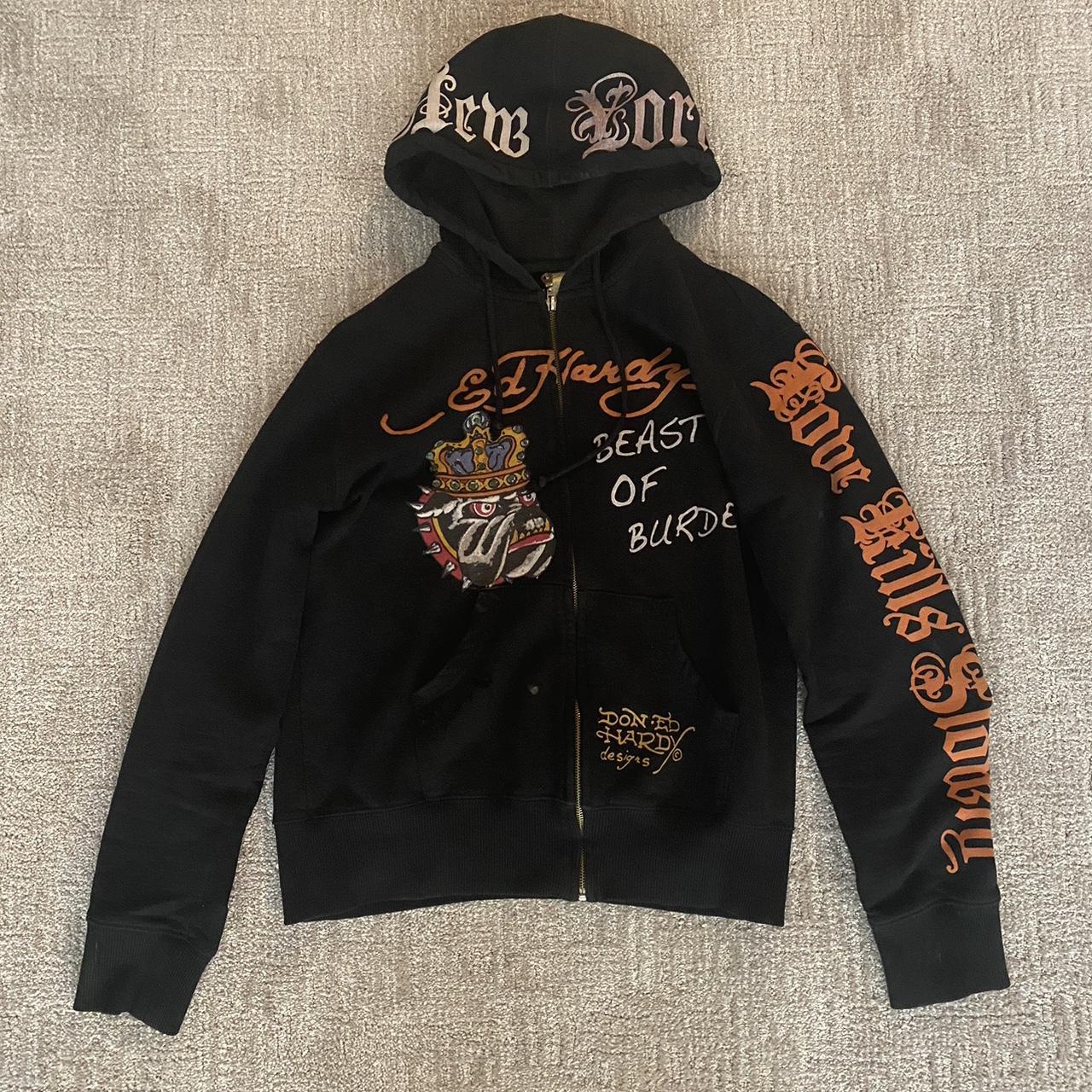 Ed Hardy zip up Very rare never seen with this... - Depop