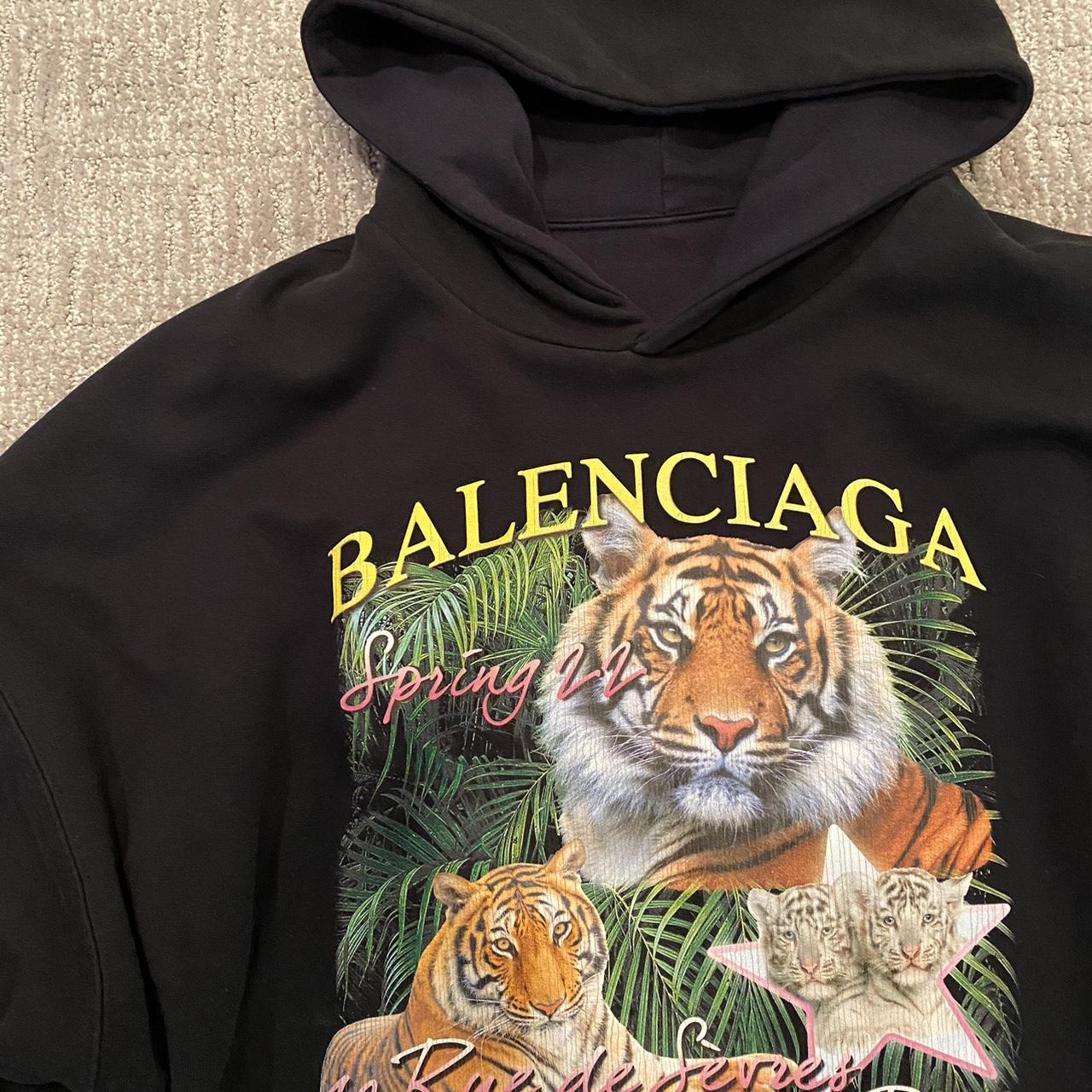 Balenciaga Tiger/FBI Reversible hoodie Spring 22... Depop