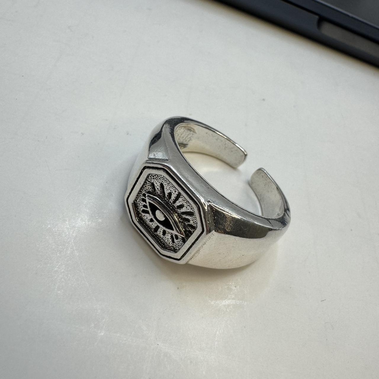 Men's Ring - Silver – Silver adjustable eye ring … - image 3