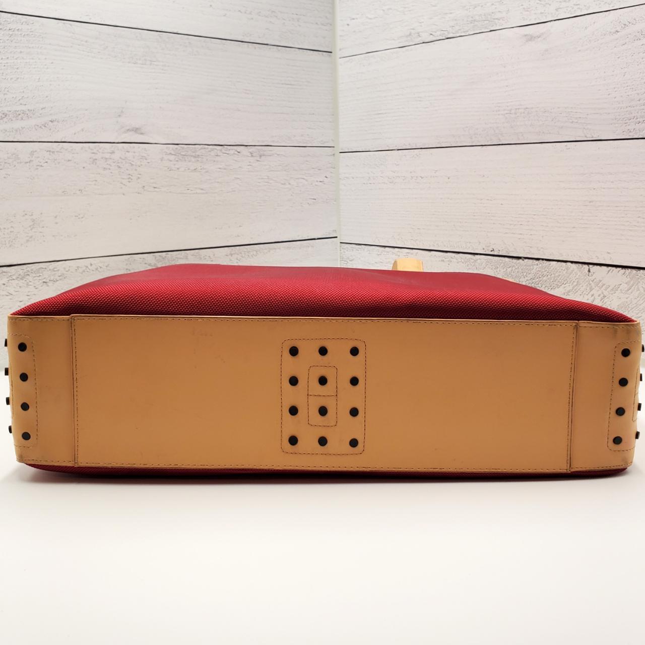 Franklin Covey” Red Canvas & Leather Laptop Bag / - Depop