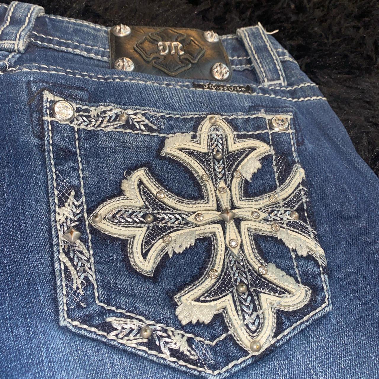 Y2K mcbling Miss Me jeans bedazzled diamonds and | Depop