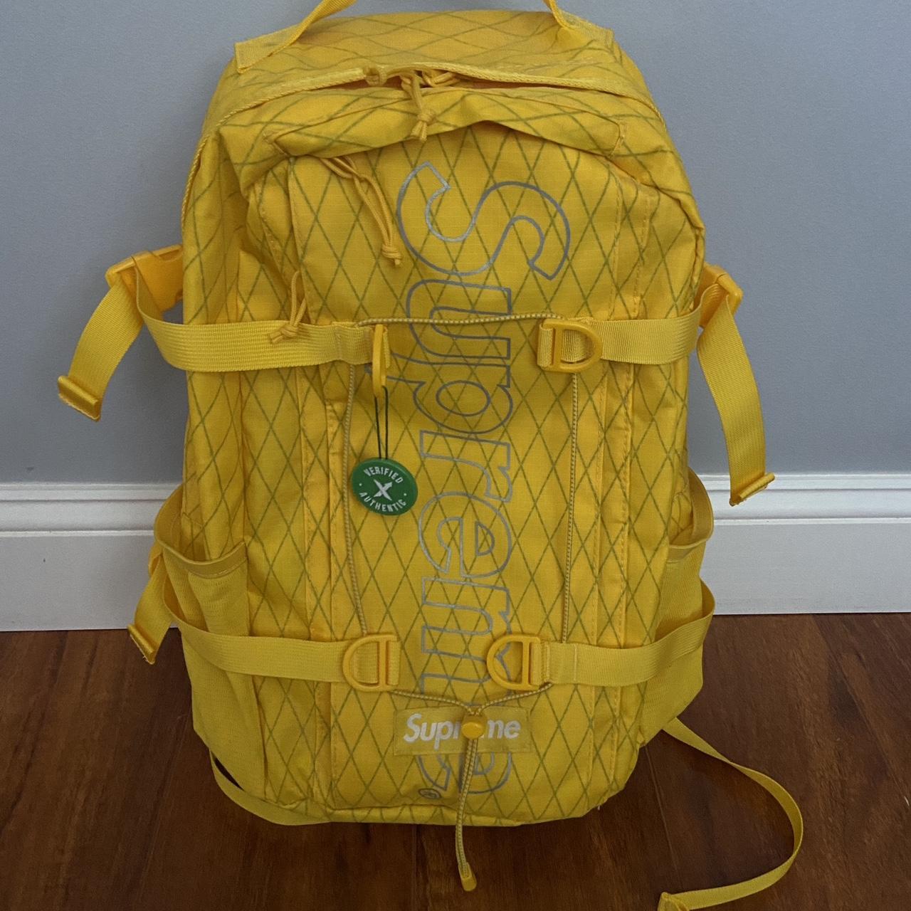 Supreme fw18 backpack yellow online