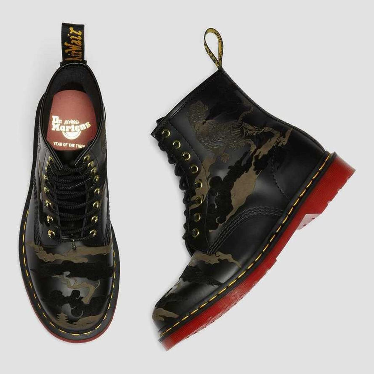 dr martens chinese new year of the tiger black. Depop