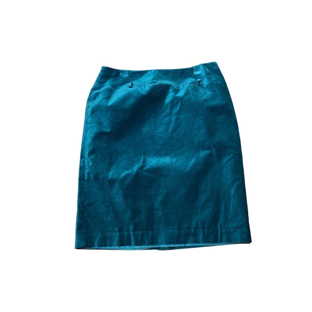 Cutest teal velvet skirt!!!! - Depop