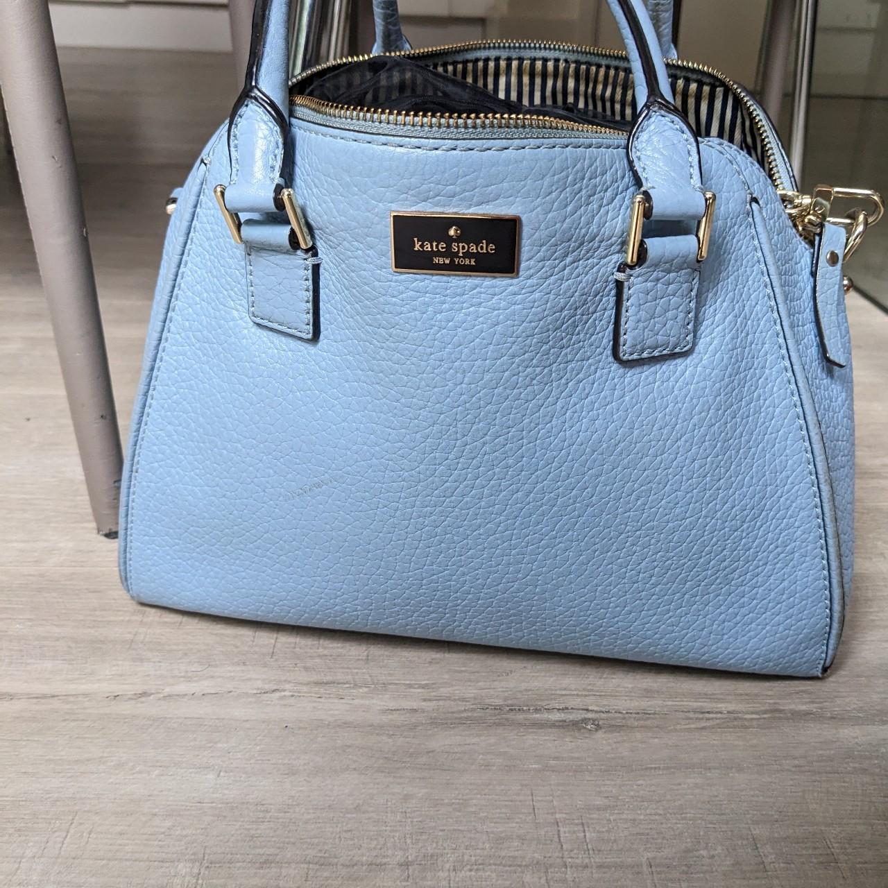 Kate Spade New York pebbled leather baby blue tote