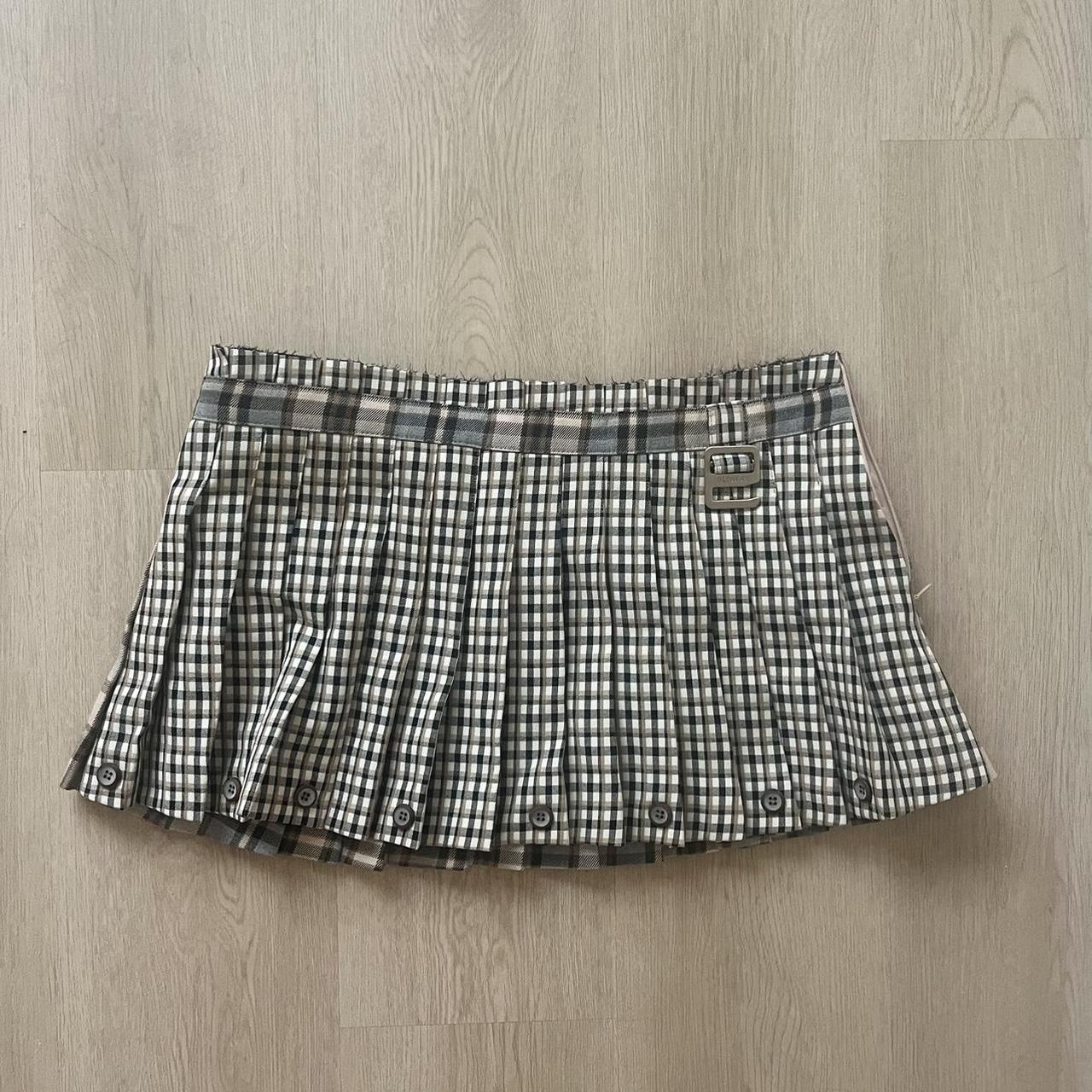 glowny FW 23 Russell plaid mini skirt in brown and...
