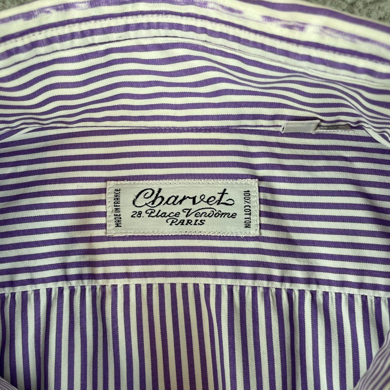 Charvet Men's White and Purple Shirt (5)