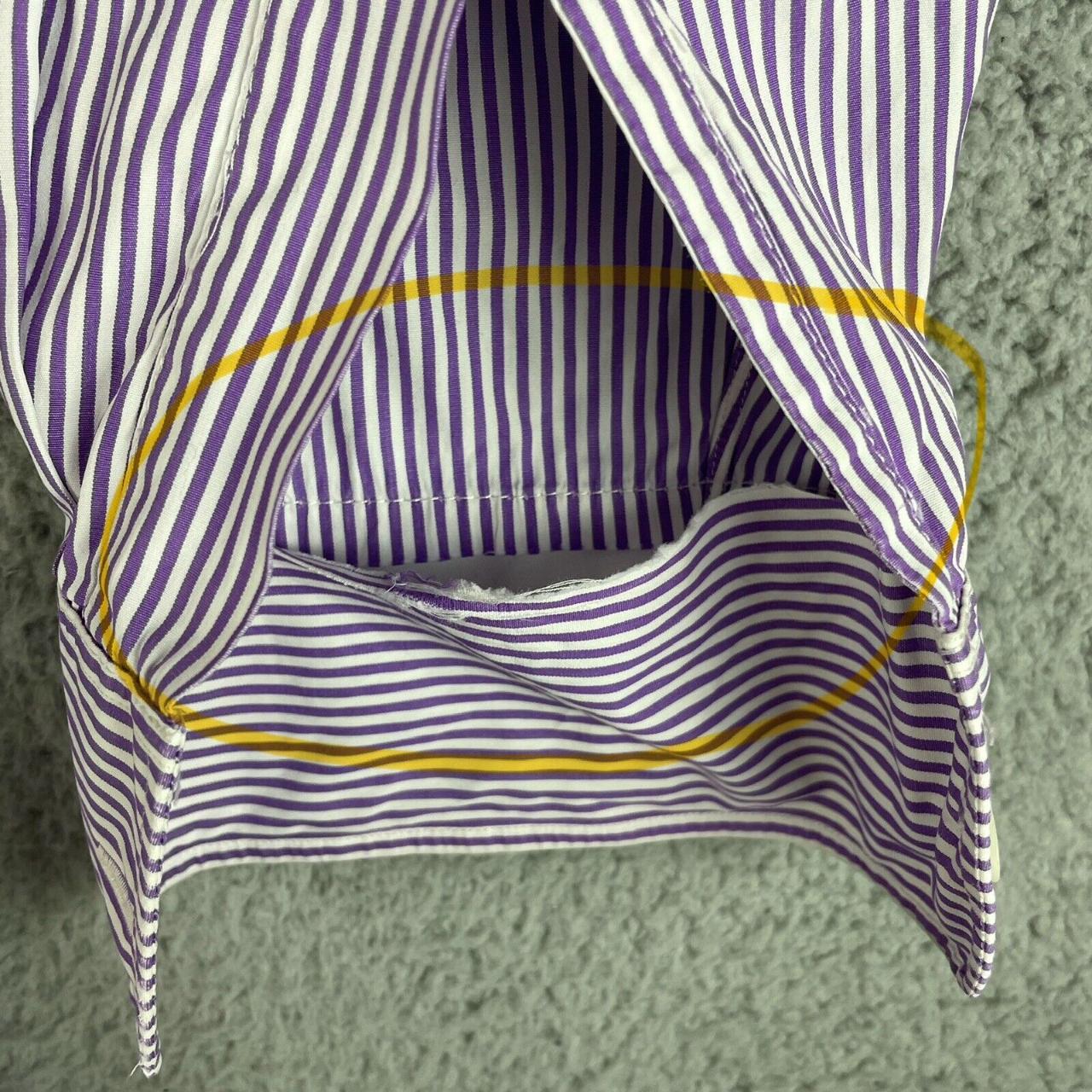 Charvet Men's White and Purple Shirt (7)