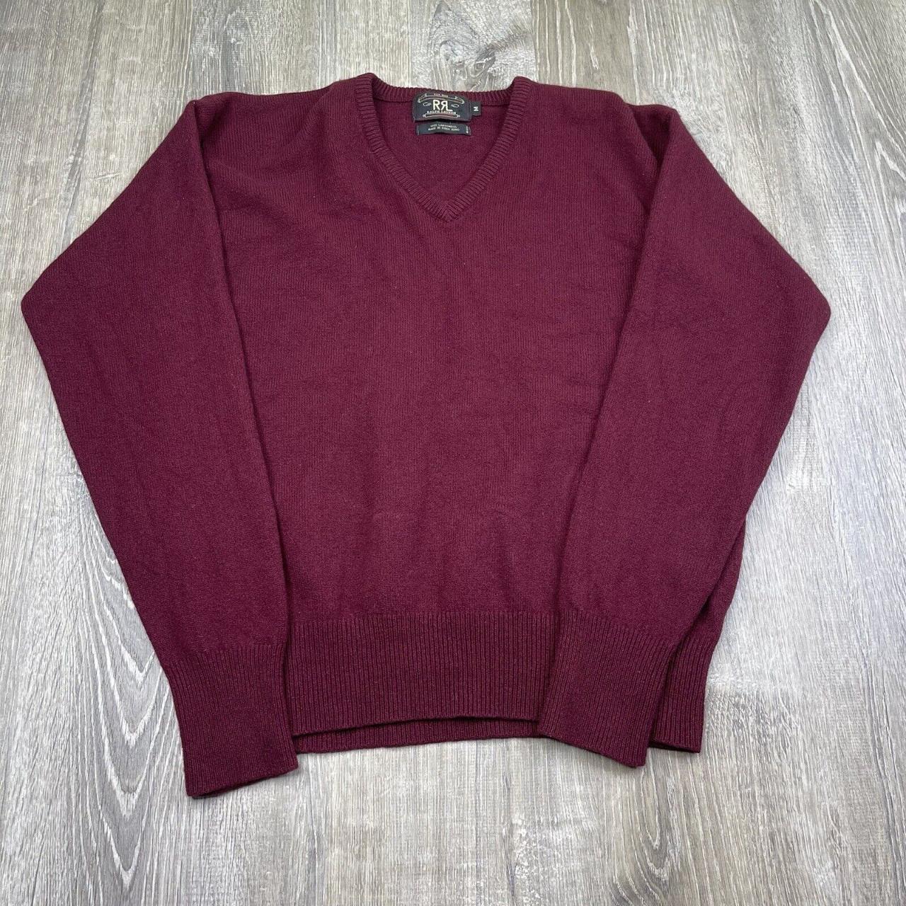 Double RRL Ralph Lauren V-Neck Lambswool Sweater... - Depop