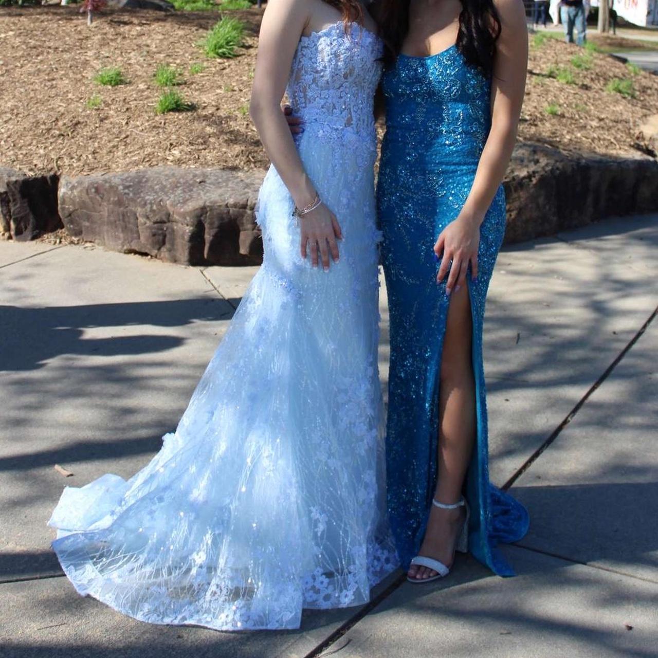 Sherri Hill Light blue Strapless Prom Dress