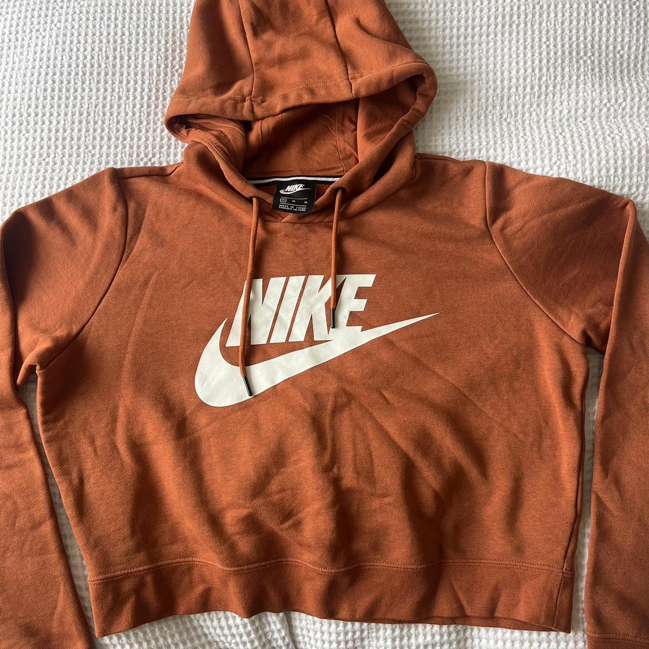 Nike burnt orange hoodie, size m, like new!! Nike... - Depop