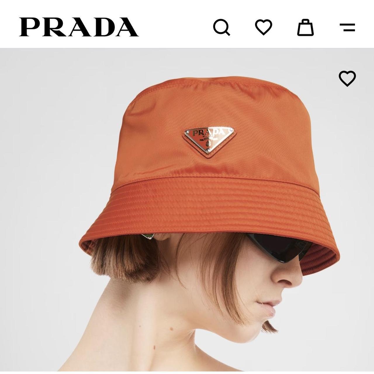 Orange prada bucket hat sale