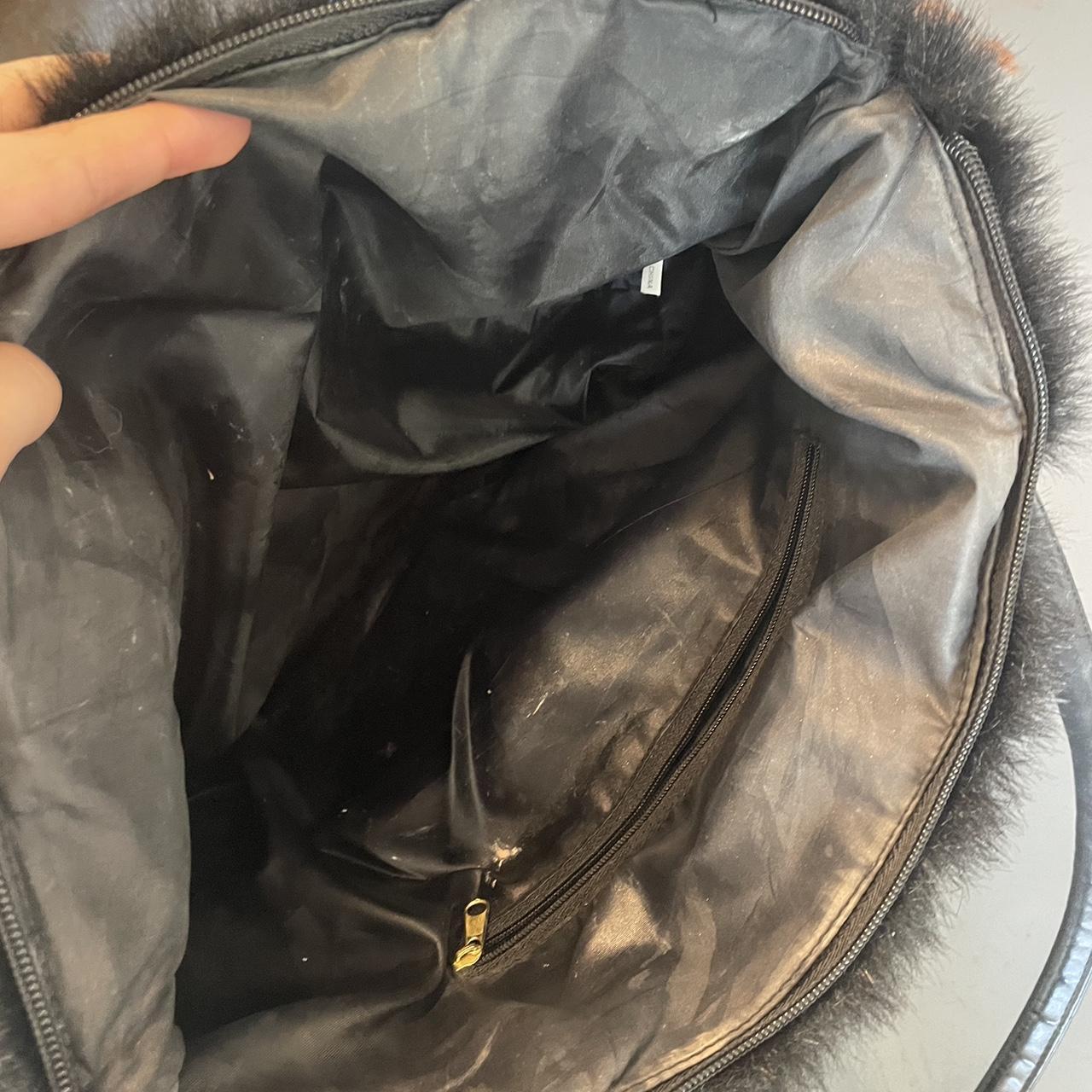 Black faux fur shoulder bag purse! So cute and soft,... Depop