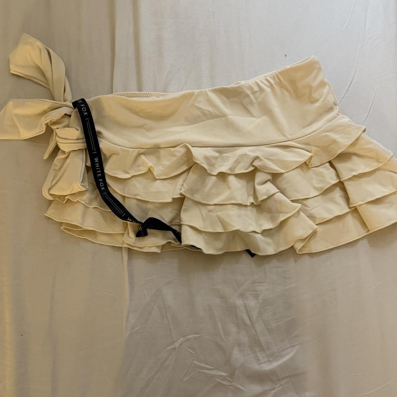 White Fox Boutique Women's Skirt - Cream/Yellow -… - image 1