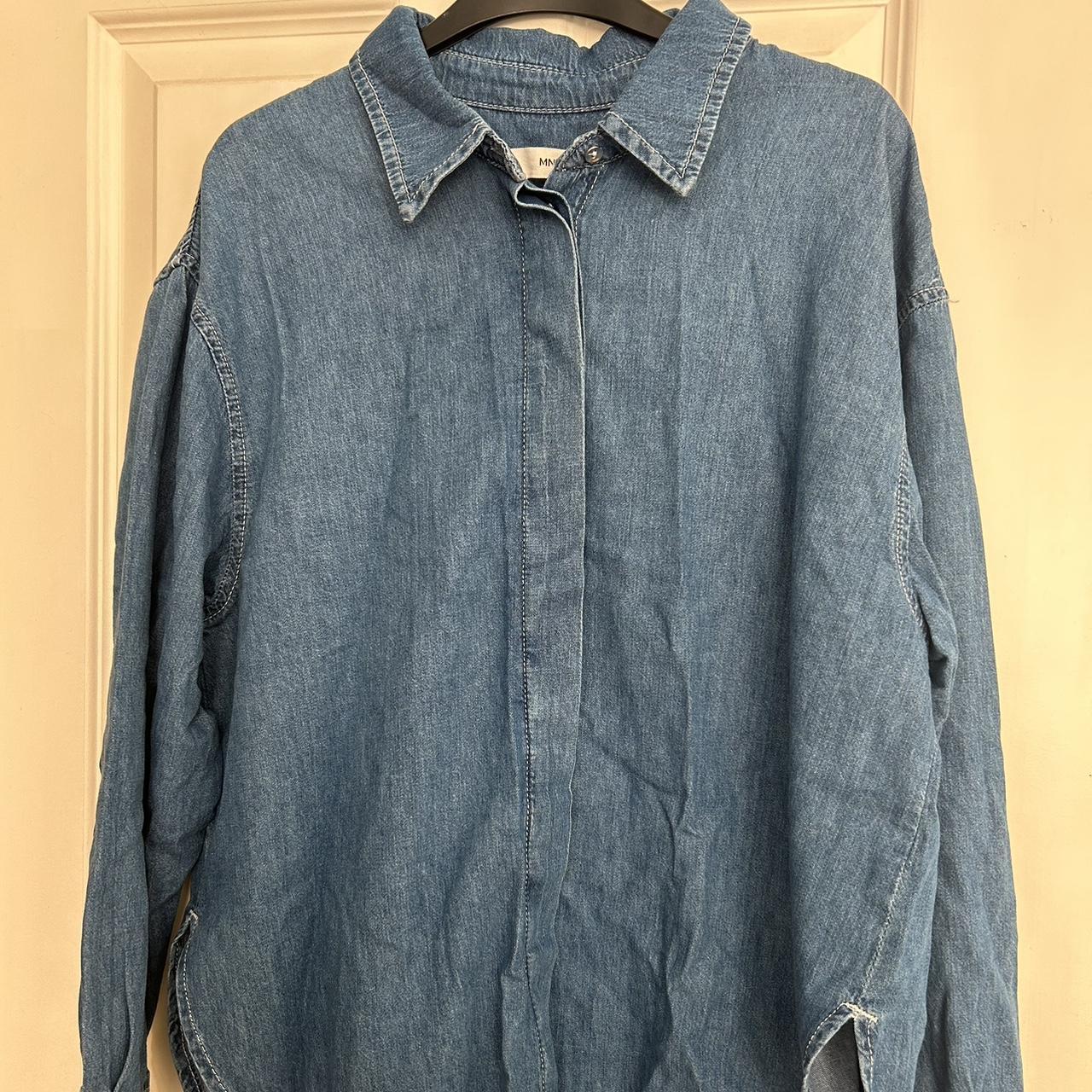 Mango denim shirt, brand new with tags, never worn.... - Depop