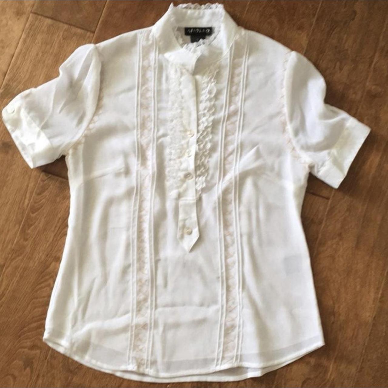 Adolfo Sanchez Women's White and Cream Blouse